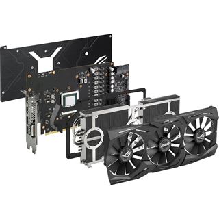 8GB Asus Radeon RX Vega 64 ROG Strix OC Aktiv PCIe 3.0 x16 1xDVI /