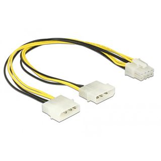 (&euro;23,00*/1m) 0.30m Delock Strom Adapterkabel 2 x Molex Stecker