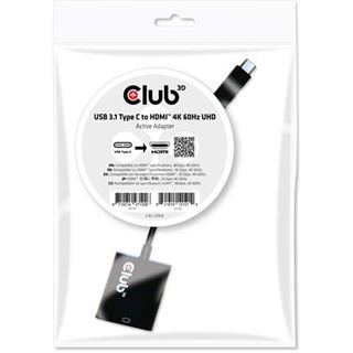 Club 3D Adapter USB 3.1 Typ C > HDMI 2.0 UHD aktiv St/Bu Polybeutel