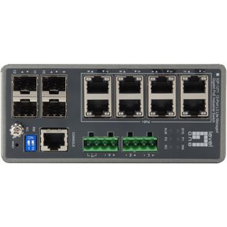 LevelOne Industrial Switch 12-Port L3 Lite Gigabit PoE 240W