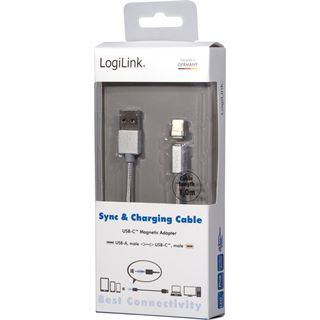 Logilink USB Daten-und Ladekabel mit magnet. USB-C Adapter