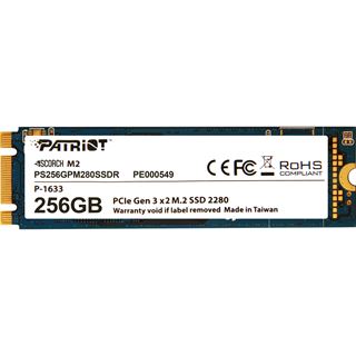 256GB Patriot Scorch M.2 2280 PCIe NVMe 3.0 x2 (PS256GPM280SSDR)