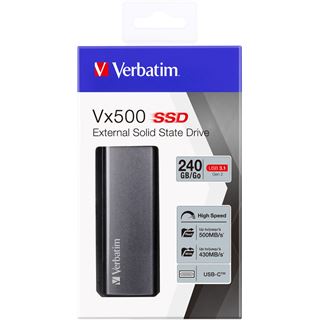 240GB Verbatim Vx500 47442 Extern USB 3.1 (Typ-C) grau