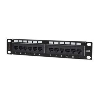 Intellinet 10" Patchpanel 1HE 12-Port Cat6 UTP schwarz