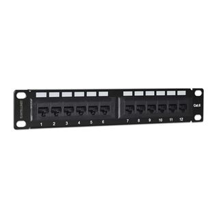 Intellinet 10" Patchpanel 1HE 12-Port Cat6 UTP schwarz