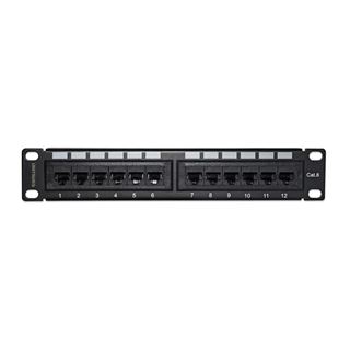 Intellinet 10" Patchpanel 1HE 12-Port Cat6 UTP schwarz