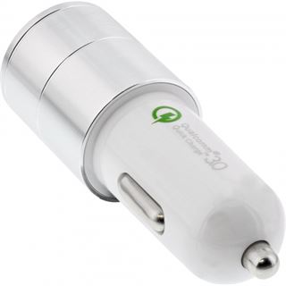 InLine USB KFZ Ladegerät Quick Charge 3.0 USB-A+USB-C, weiß
