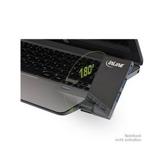 InLine 180 Twist Hub USB 3.0, 4 Port, drehbar, schwarz