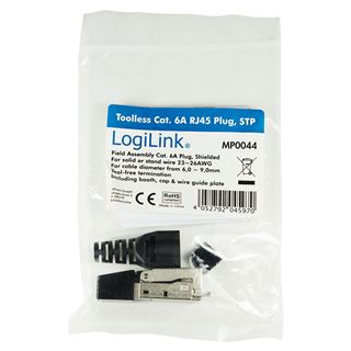 LogiLink RJ45-Steckverbinder Kat.6A, T568A, geschirmt