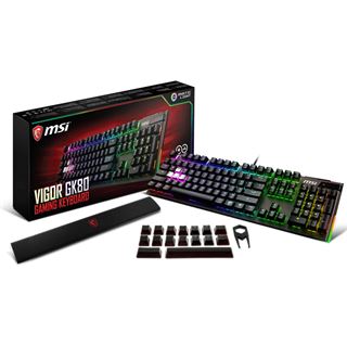 MSI VIGOR GK-80 CHERRY MX RGB Red USB Deutsch schwarz/rot