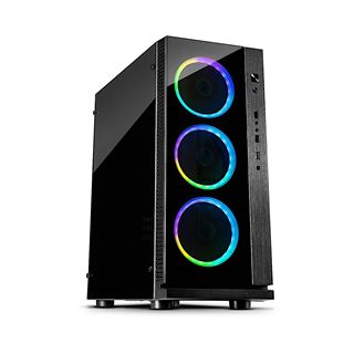 Inter-Tech W-III RGB mit Sichtfenster Midi Tower ohne Netzteil schwarz