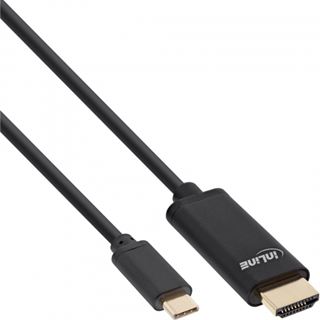 InLine USB Display Kabel, USB Typ-C Stecker zu HDMI Stecker (DP Alt