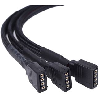 Alphacool Y-Kabel RGB 4pol auf 3x 4pol 60cm inkl. Stecker - Schwarz