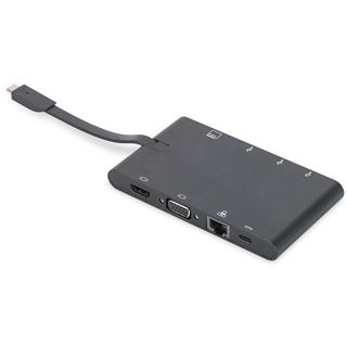 DIGITUS Dockingstation USB3.0/C 9xBu Universal Travel sw