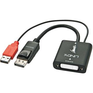 LINDY Konverter DVI-D auf DisplayPort DVI-D Buchse auf DP Stecker.