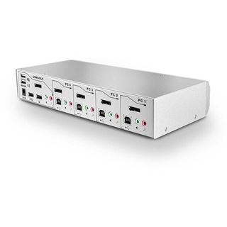 Lindy 4 Port DisplayPort 1.2 KVM Switch Pro Audio USB 2.0