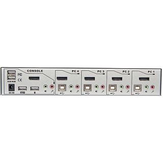 Lindy 4 Port DisplayPort 1.2 KVM Switch Pro Audio USB 2.0