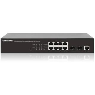 Intellinet 8-Port Gigabit Ethernet PoE+ Switch Web-Managed mit 2
