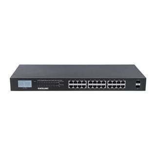Intellinet 24-Port Gigabit Ethernet PoE+ Switch mit 2 SFP-Ports und