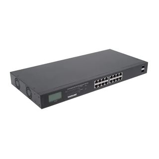 Intellinet 16-Port Gigabit Ethernet PoE+ Switch mit 2 SFP-Ports und