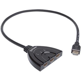 Manhattan 1080p 3-Port HDMI-Switch integriertes Kabel sw