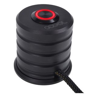 Alphacool Powerbutton mit Taster 19mm rot beleuchtet - Deep Black