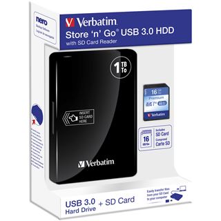 1TB Verbatim Store n Go+16GB SD-Karte 53421 2.5" (6.4cm) USB 3.0
