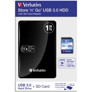 1TB Verbatim Store n Go+16GB SD-Karte 53421 2.5" (6.4cm) USB 3.0