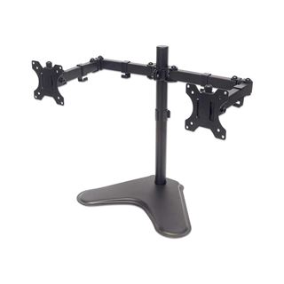 Manhattan Standfuss mit Monitorarm fuer 2 Monitore schwarz