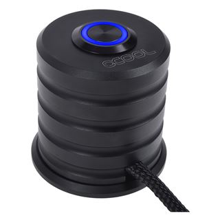 Alphacool Powerbutton mit Taster 19mm blau beleuchtet - Deep Black