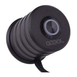 Alphacool Powerbutton mit Taster 19mm blau beleuchtet - Deep Black
