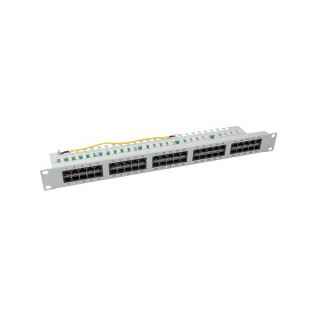 EFB Patchpanel 50xRJ45 8/4 1HE ISDN, RAL7035, Cat. 3