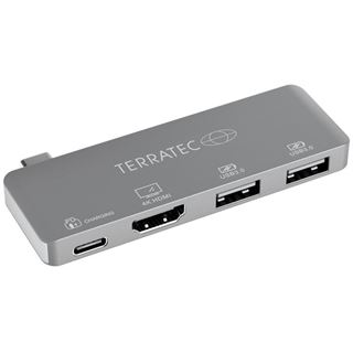 TERRATEC Aluminium USB Type-C Adapter mit USB-C PD HDMI 2x USB 3.0