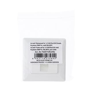InLine Rahmenset f&uuml;r 1x RJ45 Bu/LSA Einsatz, Keystone SNAP-In,