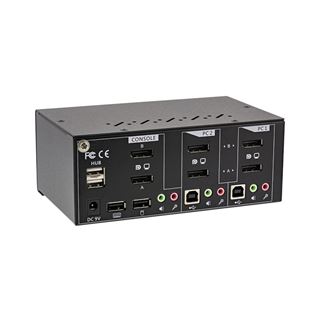 InLine KVM Desktop Switch, 2-fach, Dual-Monitor DisplayPort 1.2, 4K,