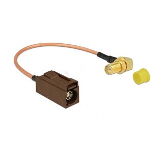 Delock Antennenkabel FAKRA F-Bu > SMA 90°-Bu RG-316 0.2m