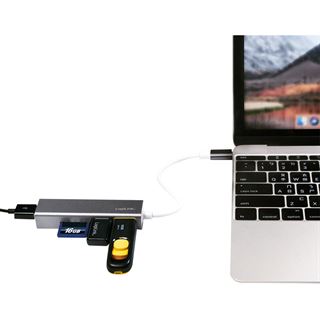 LogiLink USB-C 3-port HUB mit Kartenleser
