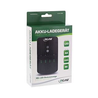 InLine Ladegerät NiCd+NiMH, AA und AAA und 9V Block