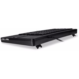Perixx Tastatur, PERIBOARD-515 H Plus, Touchpad, 2x extra USB-Hubs,