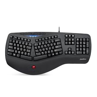 Perixx PERIBOARD-506 II, ergonomische Tastatur mit 25mm Trackball und
