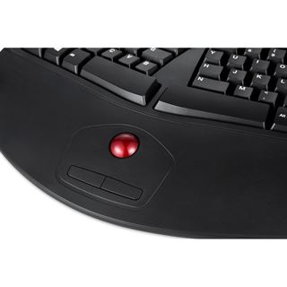 Perixx PERIBOARD-506 II, ergonomische Tastatur mit 25mm Trackball und