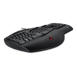 Perixx PERIBOARD-506 II, ergonomische Tastatur mit 25mm Trackball und