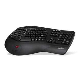 Perixx PERIBOARD-506 II, ergonomische Tastatur mit 25mm Trackball und