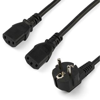 (€6,45*/1m) 2.00m Startech Kaltgeräte Y-Kabel CEE7 Stecker
