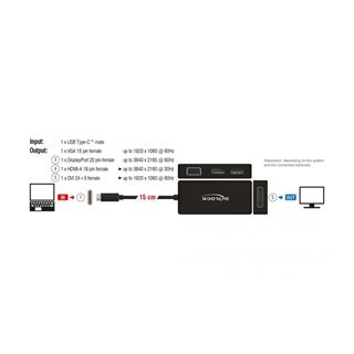Delock Adapter USB Type-C Stecker > VGA / HDMI /DVI/ DisplayPort