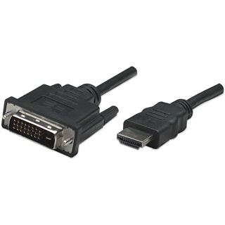 (&euro;7,90*/1m) 1.00m Manhattan HDMI Adapterkabel HDMI-Stecker auf