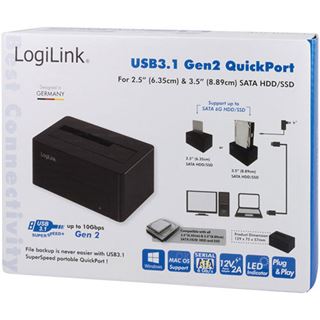 LogiLink USB 3.1 Quickport f&uuml;r 2,5" + 3,5" SATA HDD/SSD