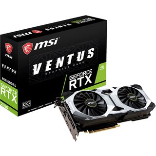 8GB MSI GeForce RTX 2080 VENTUS 8G OC Aktiv PCIe 3.0 x16 (Retail)