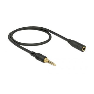 Delock Verlängerung Klinke 3.5mm 4Pin St > Bu 0.5m schwarz