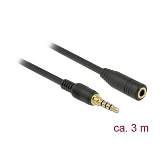 Delock Verlängerung Klinke 3.5mm 4Pin St > Bu 3.0m schwarz